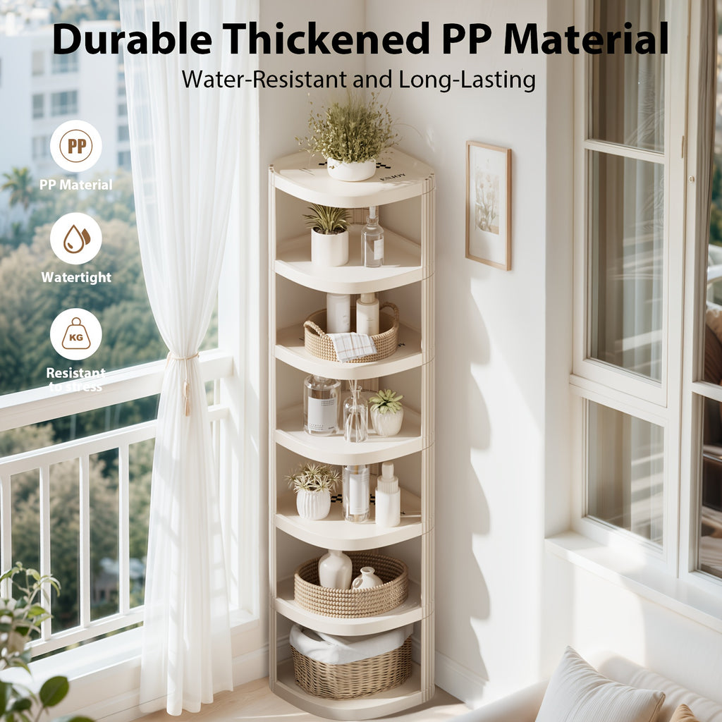 7/9 Tier Multipurpose Corner Shelves, Space-Saving Sturdy Storage Rack, Easy Install No-Drill Organizer, Stackable Shoe Holder for Bathroom Kitchen Entryway Closet