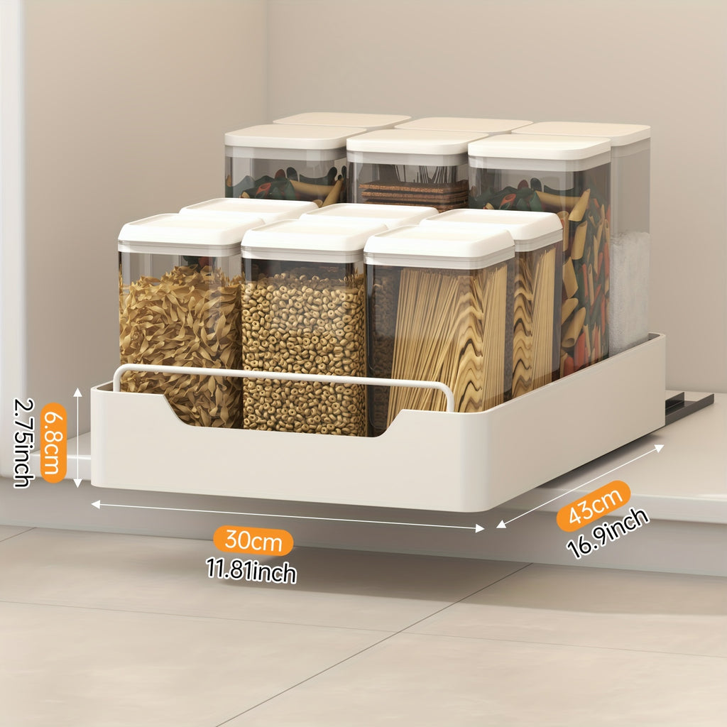 Heavy-Duty 1pc Adjustable Home Storage Rack – durable multi-purpose storage, 1pc Pull-out Organizer No Hole Punching Nano Adhesive Storage Holder Large Capacity Single Layer, designed for American homes, daily convenience and practical gifting