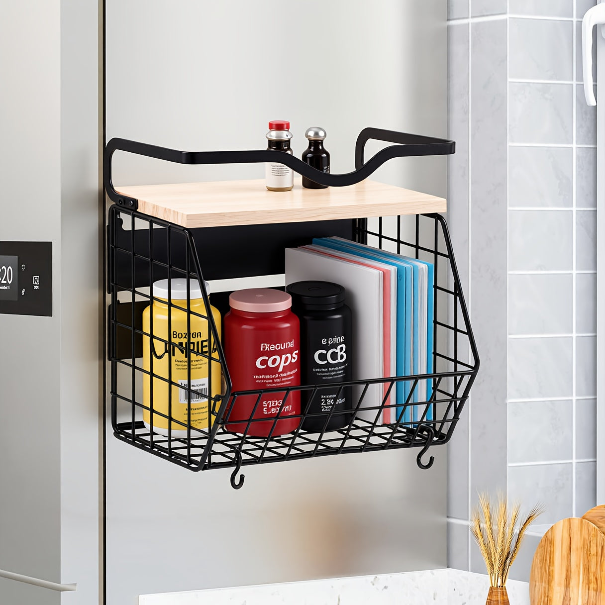 Premium 1/2pcs Kitchen Cookware Set – versatile meal preparation, 1 2pcs Magnetic Fridge Shelf with Wooden Lid Fruit Potato Onion Storage Bins Pantry, designed for American homes, daily convenience and practical gifting