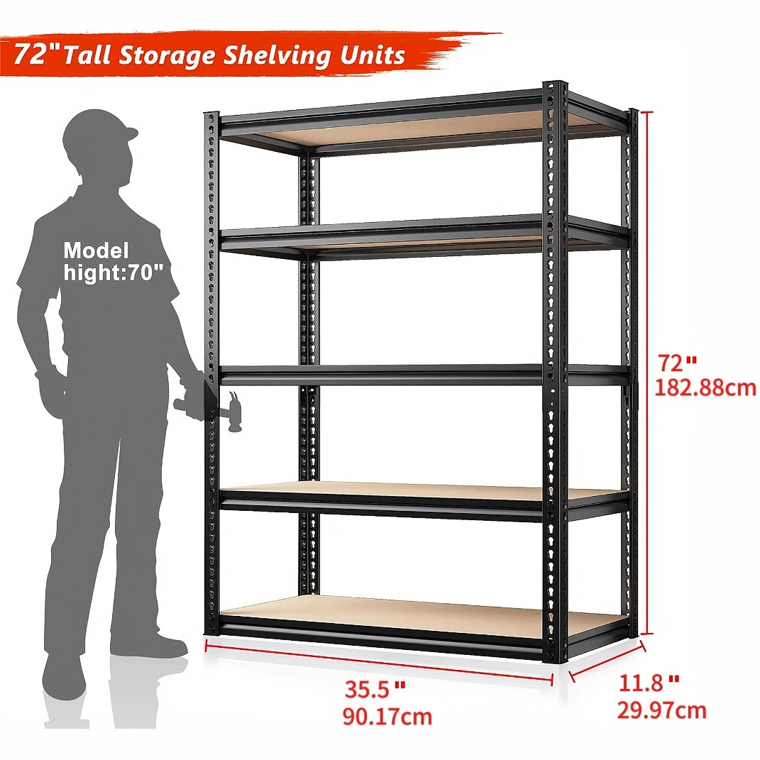 Easy-Access 5 Tier Adjustable Home Storage Rack – durable multi-purpose storage, Reibll 72 Heavy Duty Garage Shelving 5 Tier Adjustable Garage Storage Shelves 2000LBS Metal, designed for American homes, daily convenience and practical gifting