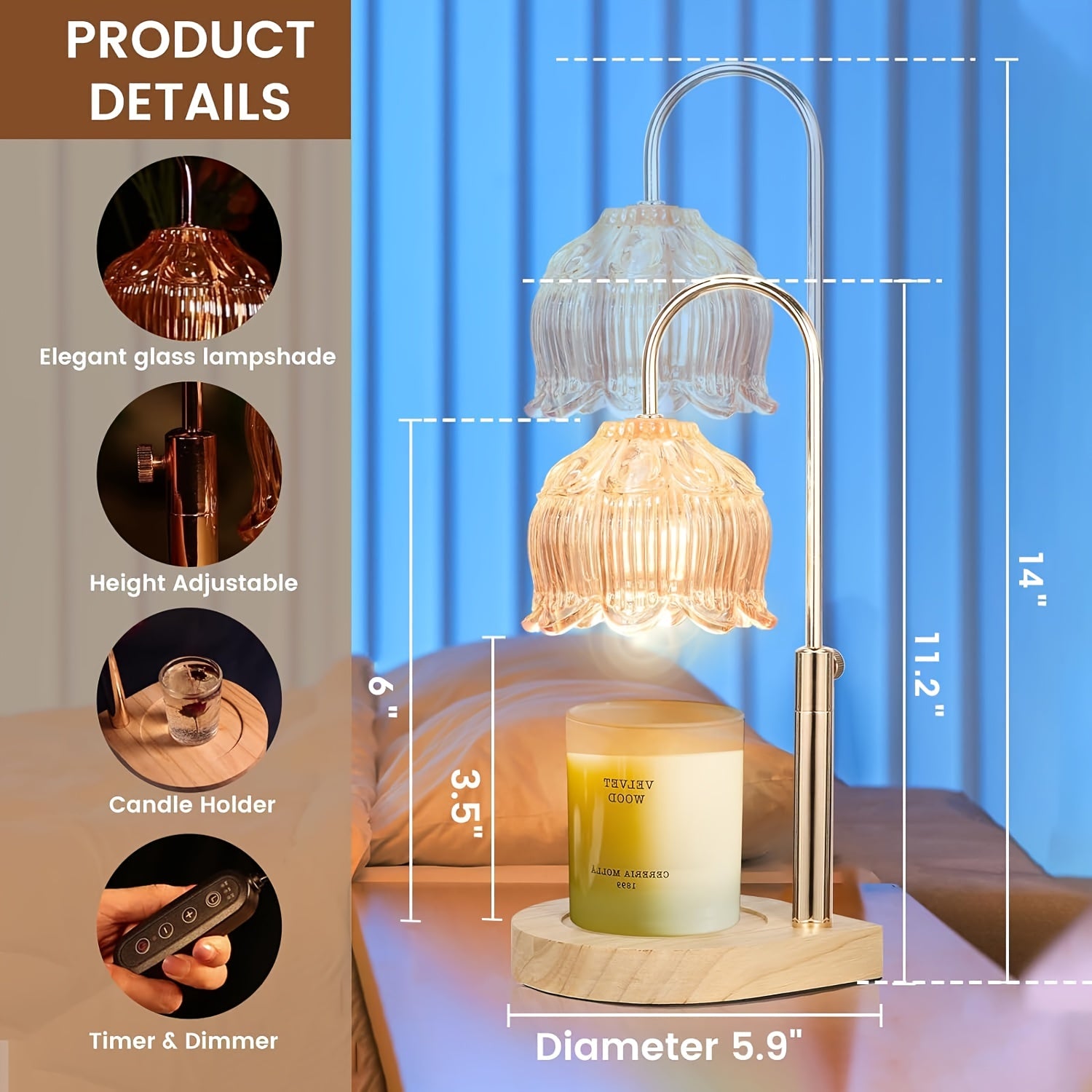 Modern Home Storage Organizer – space-saving everyday organization, Compact Home Storage Organizer space-saving everyday organization Adjustable Height Candle Warmer Lamp, designed for American homes and practical gifting