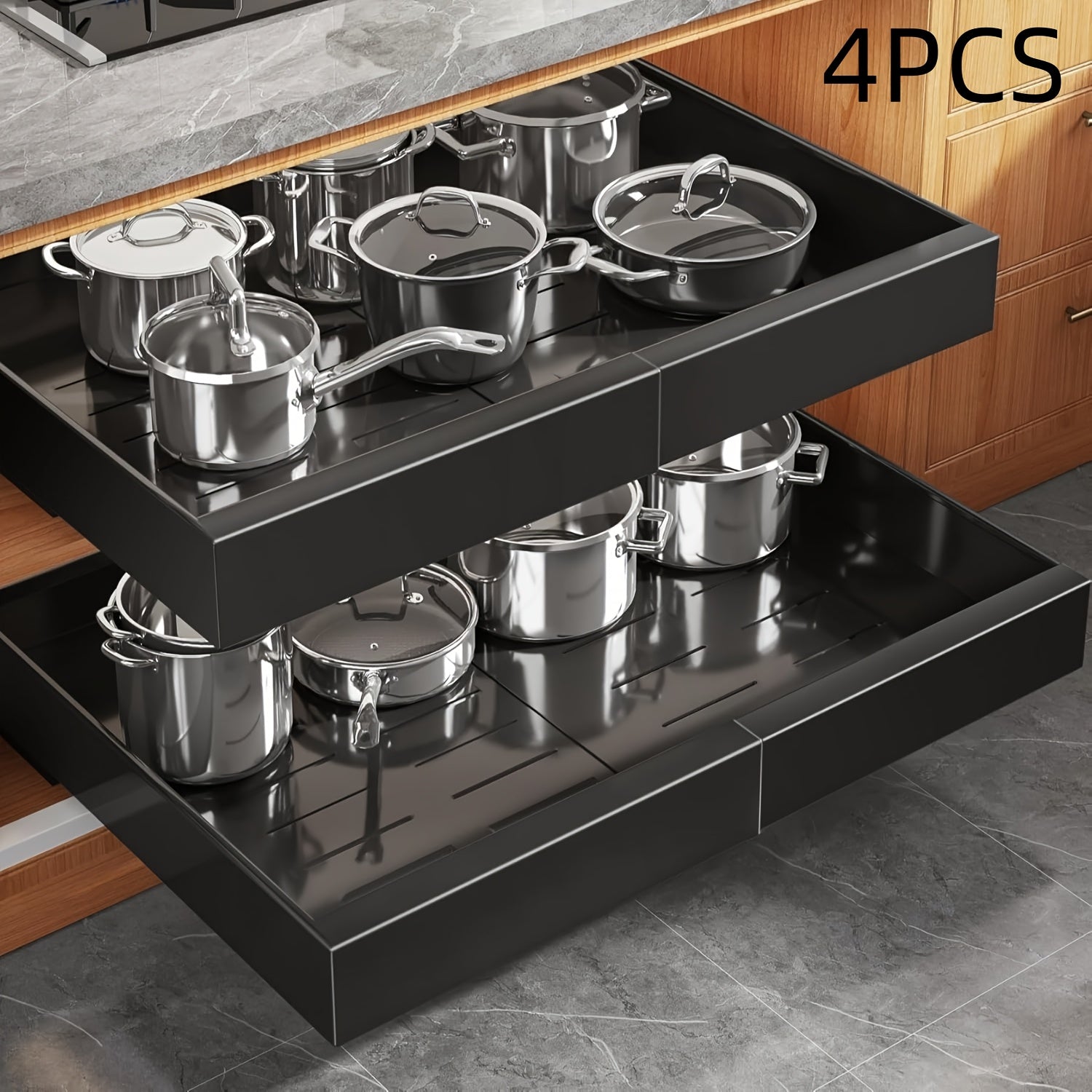 Home Organizer – Pull Out Storage 1pc 2pcs Expandable Pull-Out Cabinet Organizer Suitable