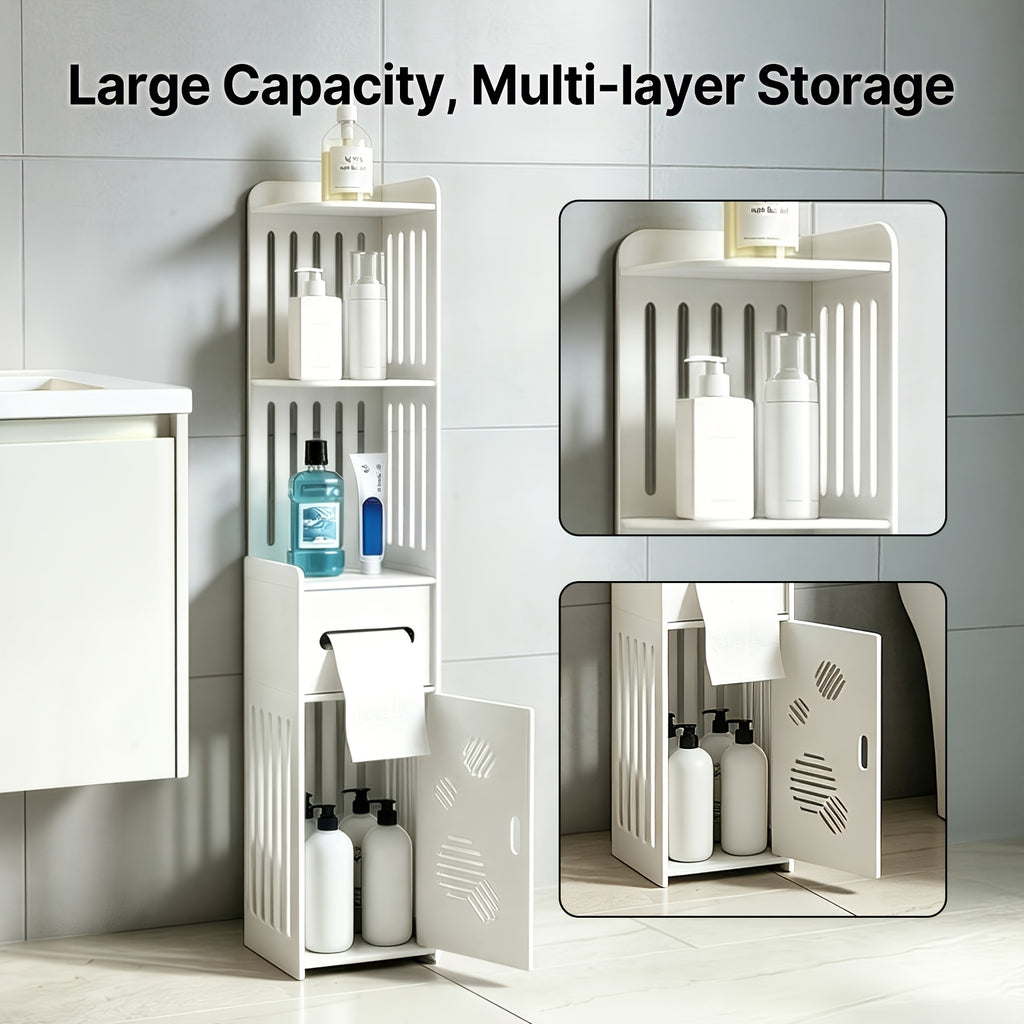 Smart 1pc Stackable Home Storage Bins – portable space-saving storage, 1pc Large Capacity Bathroom Organizer Toilet Paper Holder Waterproof And Dustproof Commercial Bathroom Organizer, designed for American homes, daily convenience and practical gift