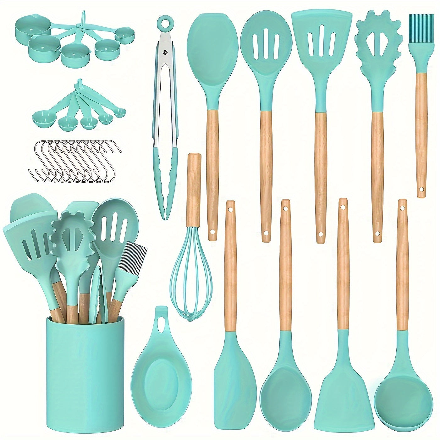 Kitchen Tools – 33pcs/set, Silicone Utensil Set, Kitchen Utensil Set, Safety Cooking Utensils Set,