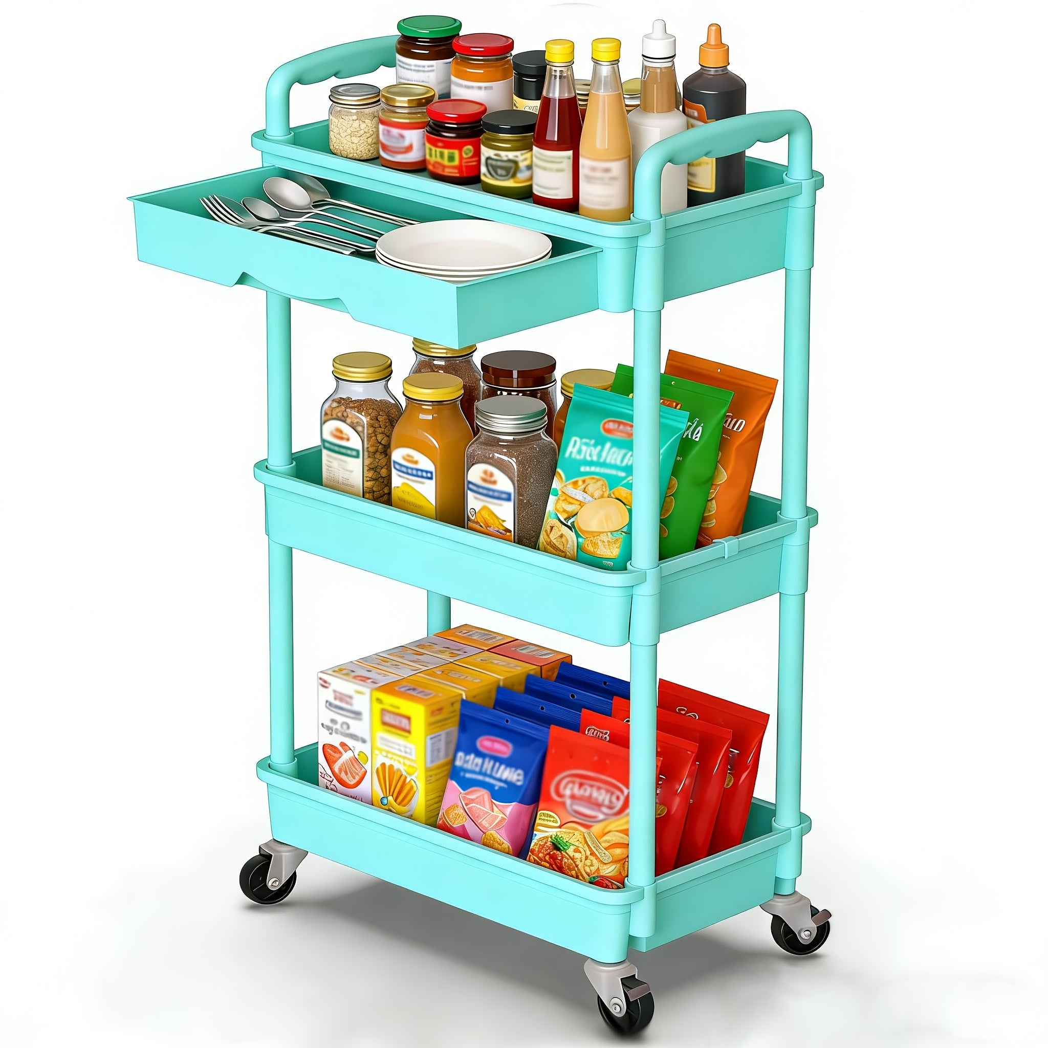 Home Organizer – Easy-Access 3/4 Tier Refrigerator Bottle Organizer – easy-access beverage storage,