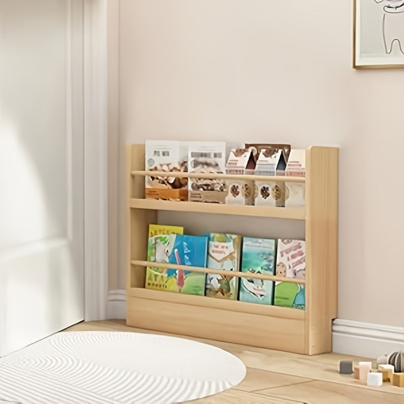 Home Living Essential – Creative Design, Ultra-Narrow Solid Wood Bookshelf, Bookcase, No Paint And Zero Fo