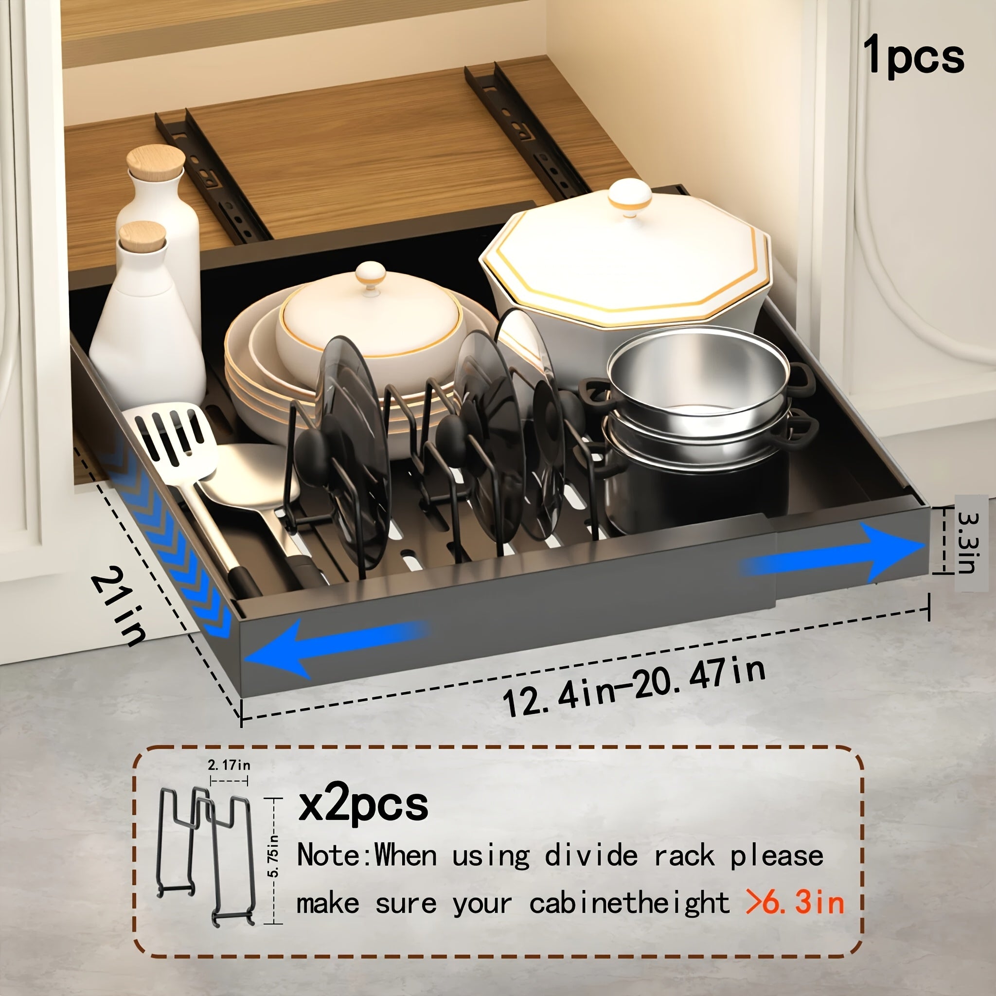 Home Organizer – 1 2 4pcs Expandable Pull-Out Cabinet Organizer 12 59-20 47 Inch Extendable