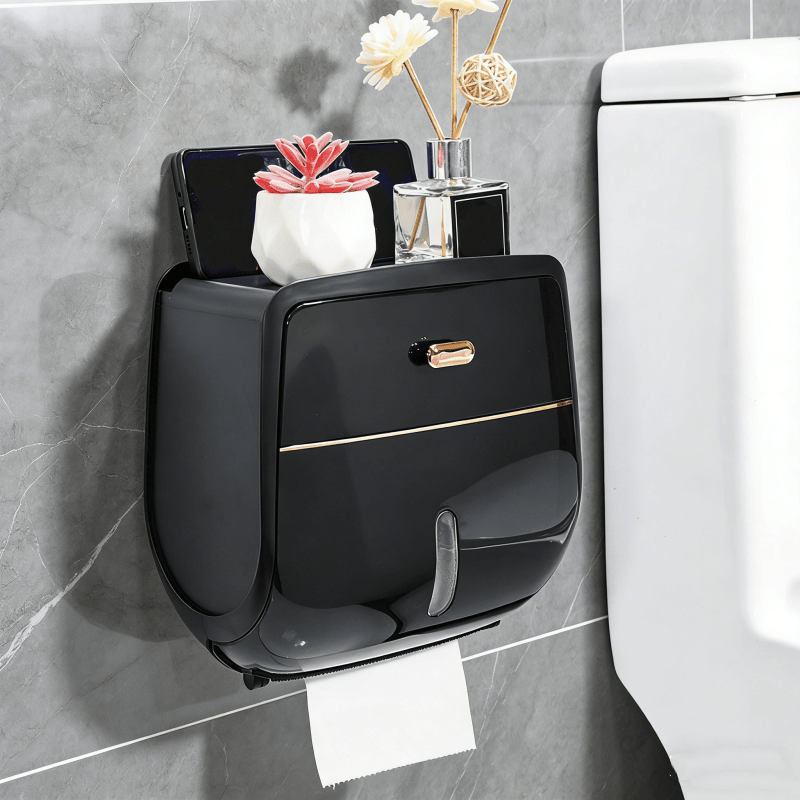 Compact Adjustable Home Storage Rack – durable multi-purpose storage, Punch-Free Wall-Mounted Double Layer Tissue Holder Paper Towel Rack - No Drill Installation Suitable, designed for American homes, daily convenience and practical gifting