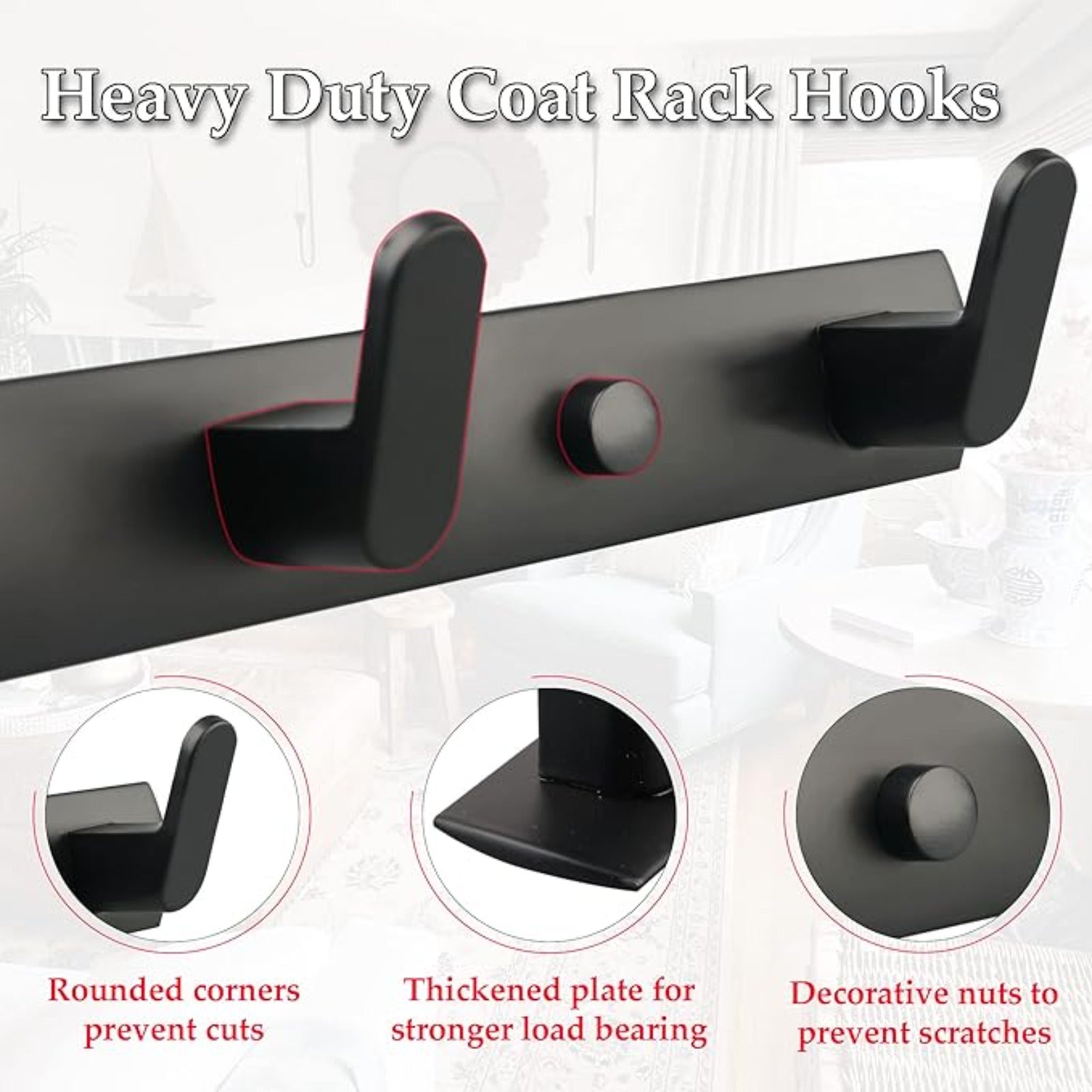 Home Storage Organizer – Magnetic Hooks, Heavy Duty Coat Magnetic Rack, Wall Mounted Coat Rack Rail Hook Rack, Strong Rubber Magnetic Hanger for Refrigerator, Metal Cabinet, Hanging Coat, To