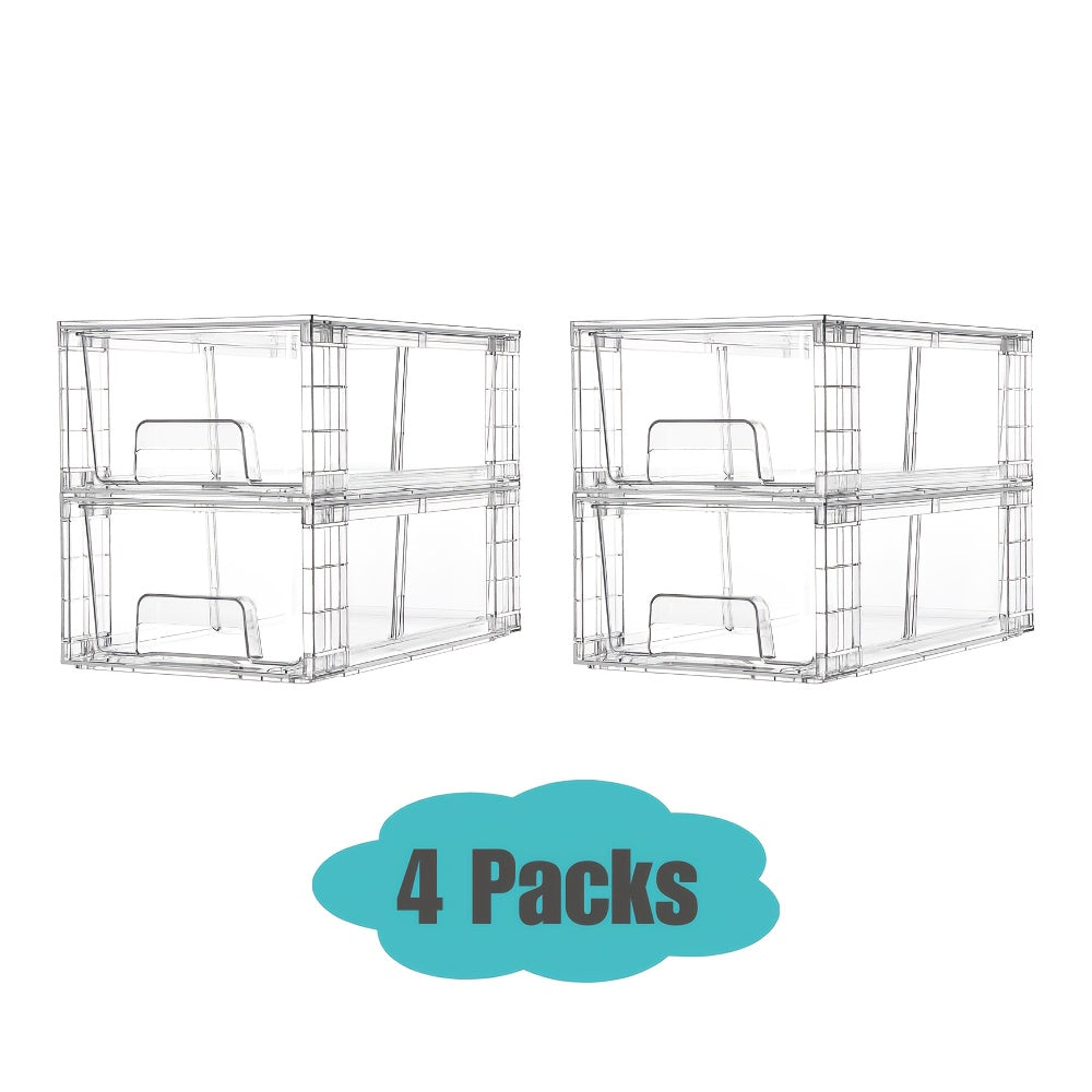 Modern 4/6/8/10 Pack Pull-Out Cabinet Organizer – smooth-access cabinet organization, Stackable Organizer Bins 4 6 8 10 Pack Clear Acrylic Food Storage Drawers With, designed for American homes, daily convenience and practical gifting