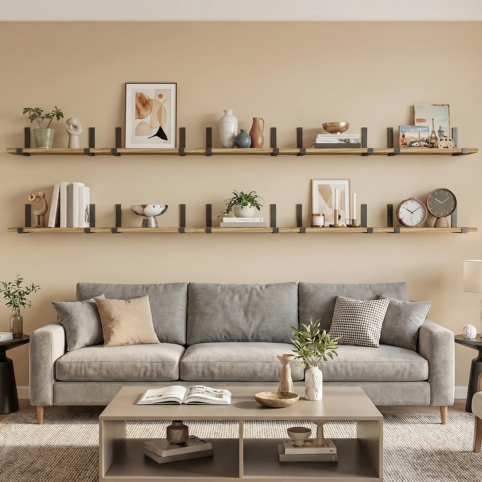 Space-Saving 10pcs Home Storage Organizer – space-saving everyday organization, TOMNK 10pcs Floating Shelves for Wall 15 8 5 9in Wall Shelves for Bedroom, designed for American homes, daily convenience and practical gifting