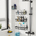Versatile 5pcs Adjustable Home Storage Rack – durable multi-purpose storage, 5pcs Large Capacity Shower Caddy Wall-Mounted Bathroom Shelf - Heavy-Duty Rustproof 304 Stainless Steel, designed for American homes, daily convenience and practical gifting
