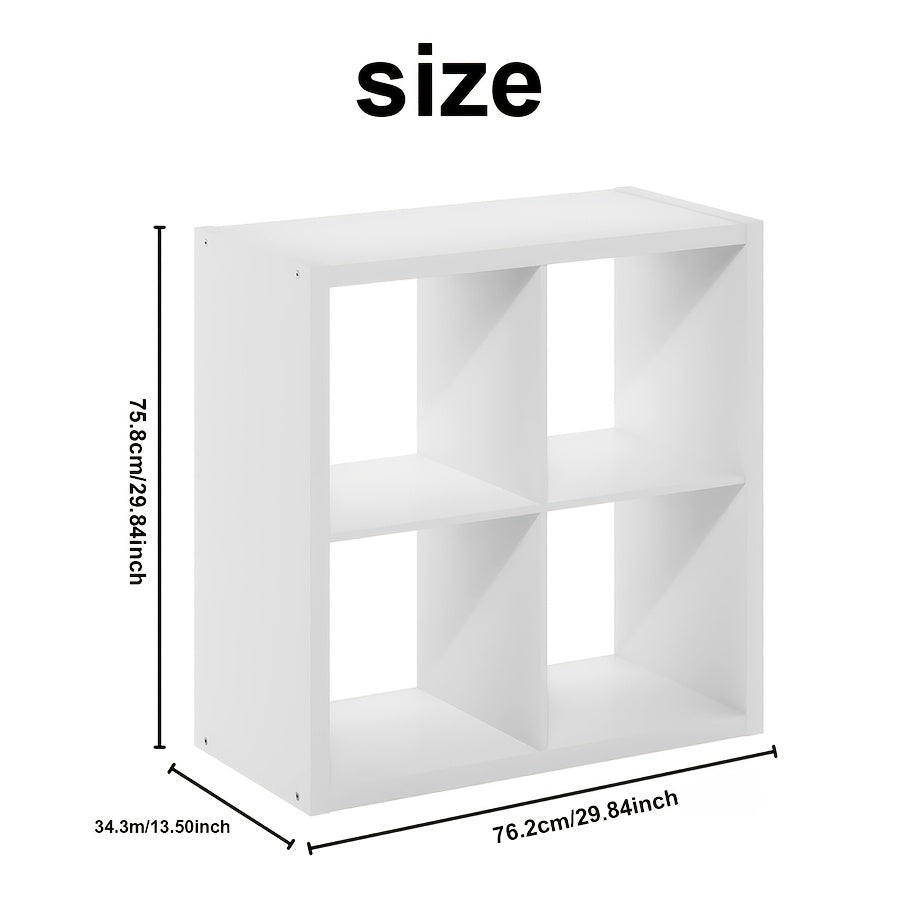 2/3/4/6/8/9 Thick Frame Bookshelf, Open Back Panel Cube Storage Cabinet, Floor-standing Bookshelf With Anti-tip Kit, Wooden Open Display Rack For Living Room, Bedroom, Study, White/chocolate Open Bookshelf, With Open Back