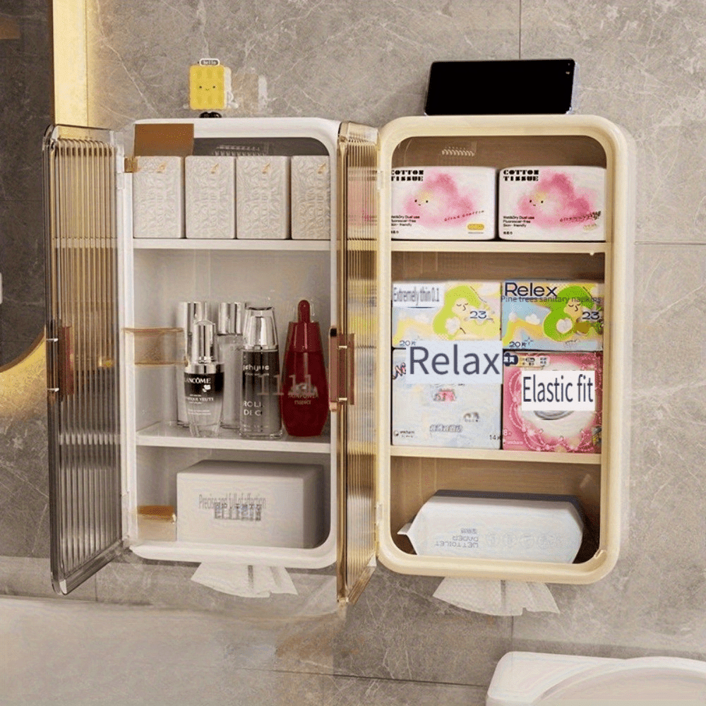 Versatile 2pcs Adjustable Home Storage Rack – durable multi-purpose storage, 2pcs 1pc Modern minimalist bathroom storage box wall-mounted storage rack tissue box with compartments, designed for American homes, daily convenience and practical gifting