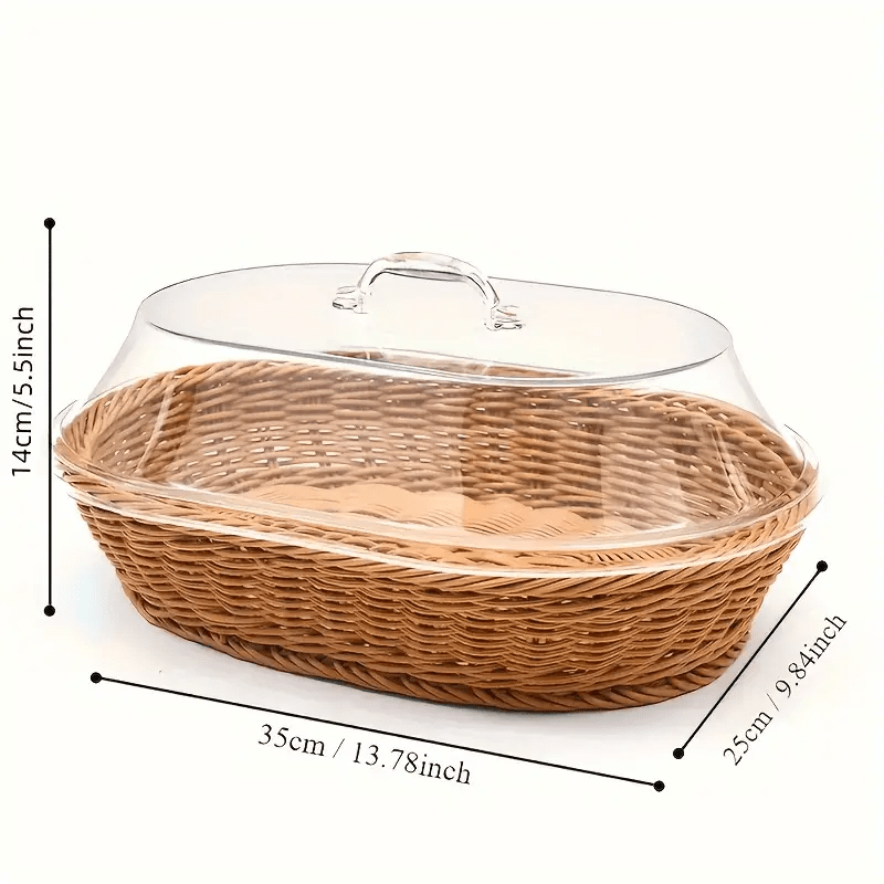1pc Bread Basket - Durable Plastic Bread Basket, Washable Food Tray for Storing Desserts And Fruits - Ideal for Kitchen, Picnic And Home Display, Also a Perfect Storage Box for Pastries And Desserts