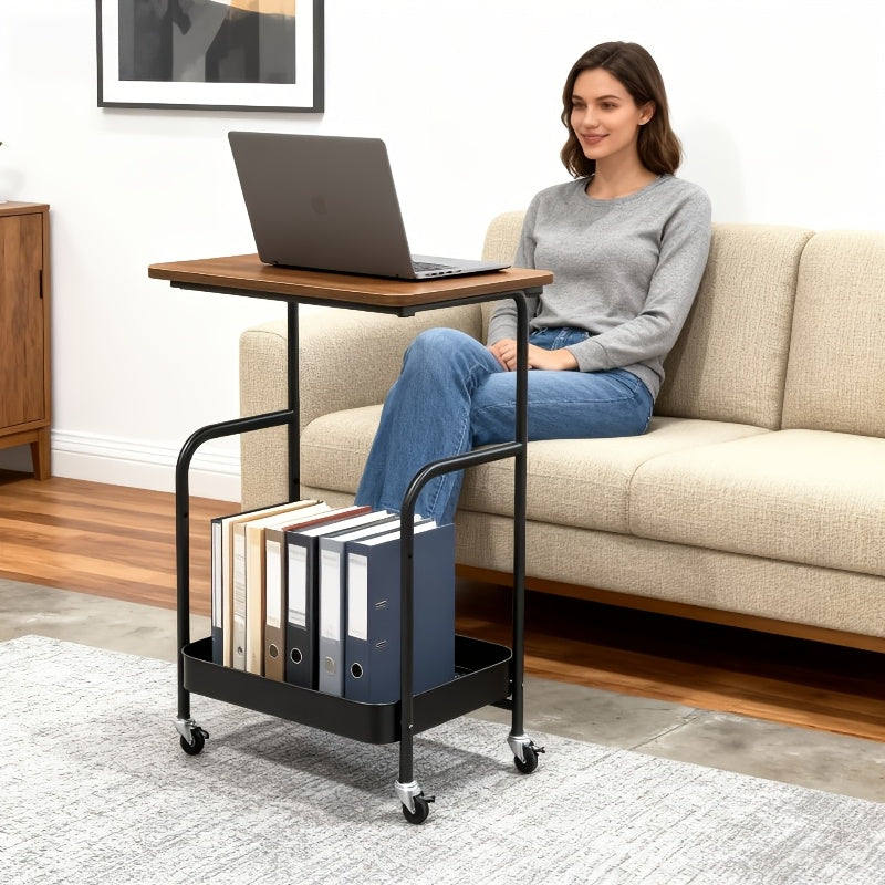 Premium Adjustable Home Storage Rack – durable multi-purpose storage, Three-Tier Metal Utility Cart Metal Storage Rack Rolling Cart with Wooden Tabletop Multifunctional Storage, designed for American homes, daily convenience and practical gifting