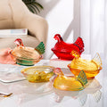 Smart Airtight Storage Jar Set – clear reusable pantry storage, Adorable Candy-Colored Chicken-Shaped Crystal Glass Storage Jar with Lid and Placemats - Perfect Table, designed for American homes, daily convenience and practical gifting
