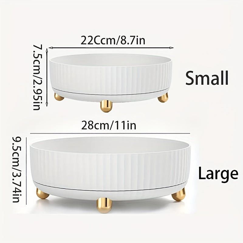Kitchen Essential – 1/2pcs Kitchen Countertop Spice Storage Rack, Rotating Disc Spice Rack, Cosmetic Perfume Storage Tray, 360° Rotating Skin Lotion Storage Box, Suitable for Kitchen, Dressi