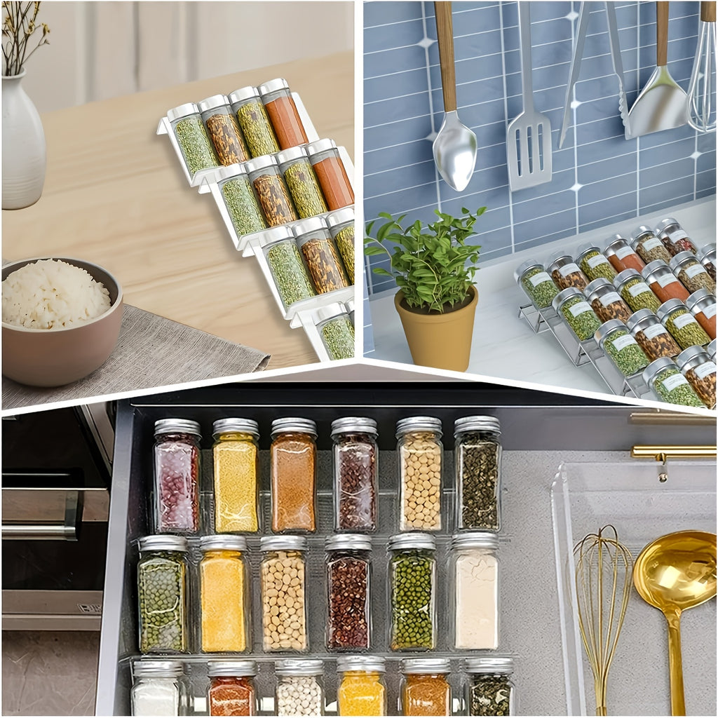 Compact 4/6/8 Pack Glass Spice Jar Set – clear reusable pantry storage, Spices Organizers And Storage Expandable Acrylic Spice Rack Inserts 4 6 8 Pack Slanted, designed for American homes, daily convenience and practical gifting