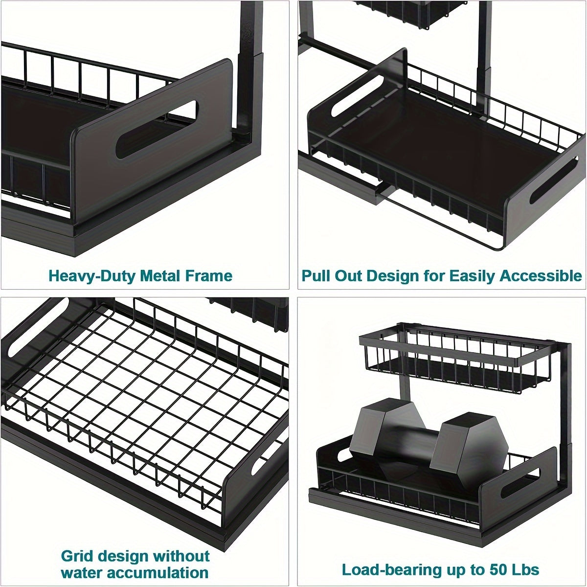 Smart 1 PACK Pull-Out Cabinet Organizer – smooth-access cabinet organization, 2-Tier Under Sink Organizers And Storage Under Sink Organizer Slide Out Pull Out Cabinet, designed for American homes, daily convenience and practical gifting