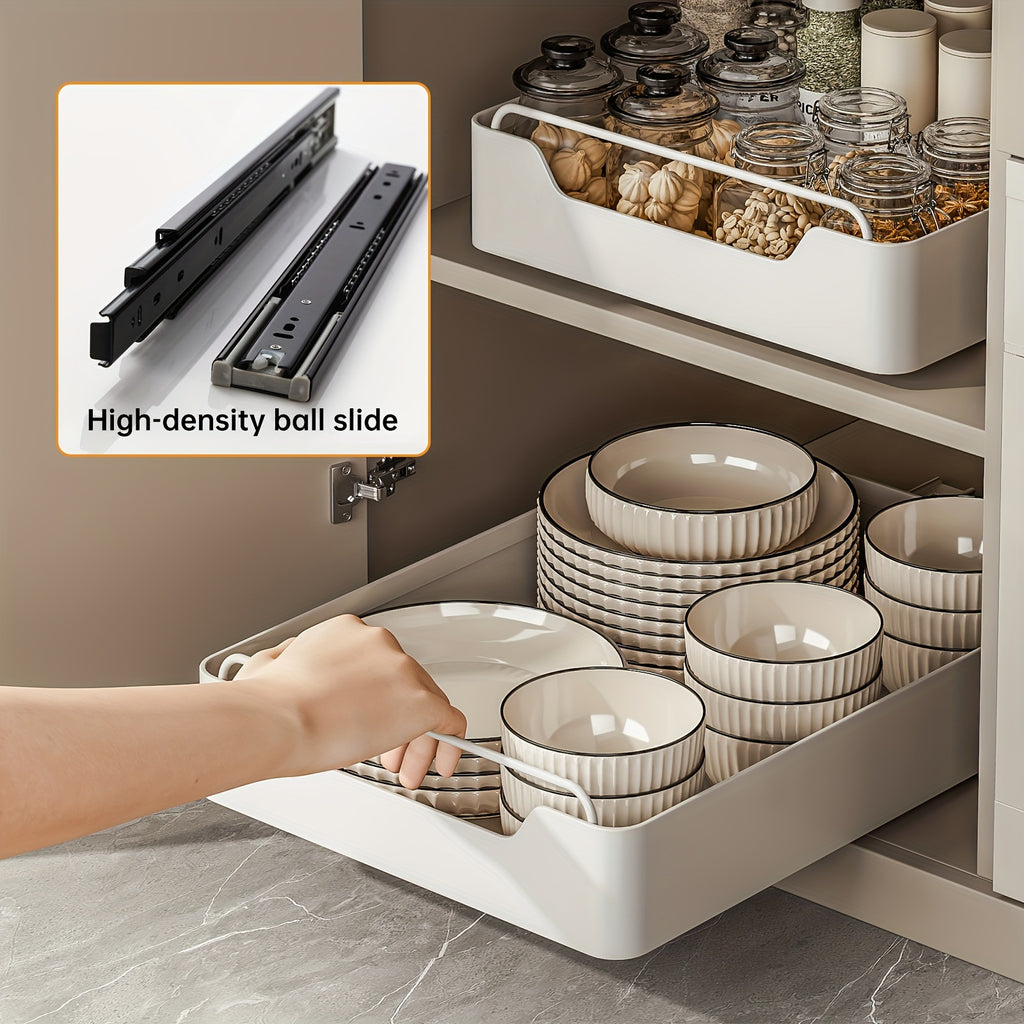 Heavy-Duty 1pc Adjustable Home Storage Rack – durable multi-purpose storage, 1pc Pull-out Organizer No Hole Punching Nano Adhesive Storage Holder Large Capacity Single Layer, designed for American homes, daily convenience and practical gifting
