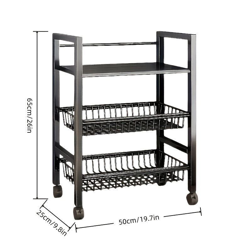 Compact Adjustable Home Storage Rack – durable multi-purpose storage, 1 Removable Storage Rack Adjustable Kitchen Storage Rack Metal Shelf On Wheels Food Cabinet, designed for American homes, daily convenience and practical gifting
