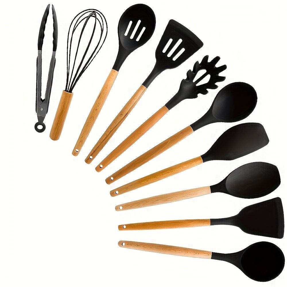 Kitchen Tools – 10pcs Silicone Kitchenware Set, High-temperature Non-stick Cooking Tool Kit, Inclu