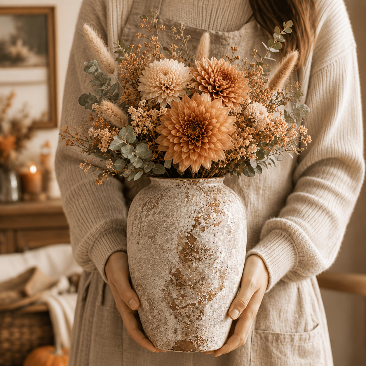 Easy-Access Ceramic Flower Vase – tabletop floral display and modern home decor, Rustic Ceramic Vase Set Of 3 Sizes for Home Decor Farmhouse Flower Vase for, designed for American homes, daily convenience and practical gifting
