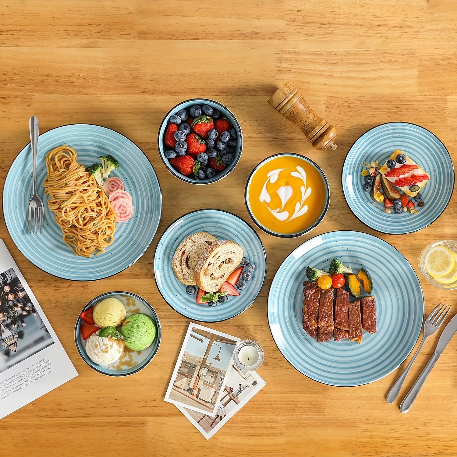 Easy-Access Home Storage Organizer – space-saving everyday organization, Zenora Ceramic Dinnerware Set Service for 6 Stoneware Set Bowls Set Dishes Set Including, designed for American homes, daily convenience and practical gifting