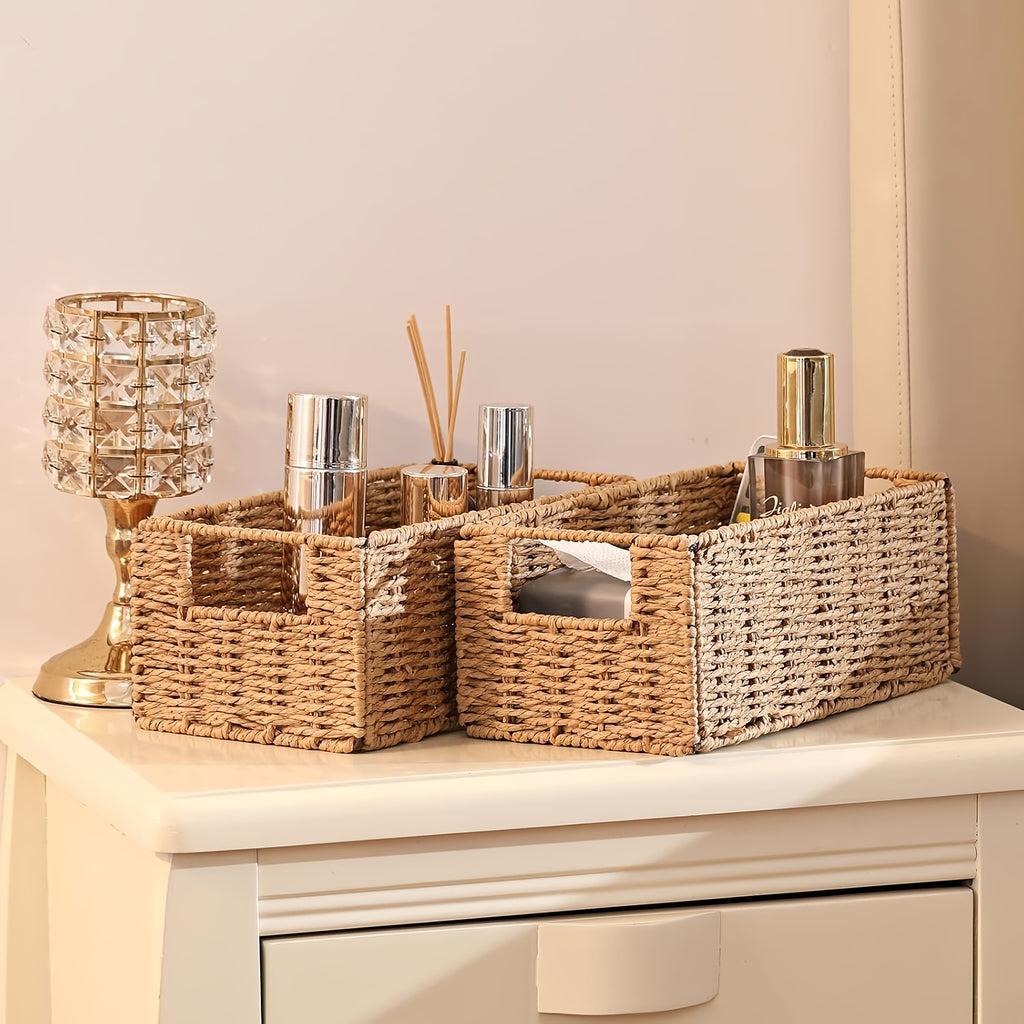 Premium 1/2/4 Pack Adjustable Home Storage Rack – durable multi-purpose storage, 1 2 4 Pack Boho Style Paper Rope Storage Baskets - Open-Top Woven Organizer, designed for American homes, daily convenience and practical gifting