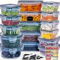 Compact 48pcs Airtight Food Storage Containers – leak-resistant reusable meal prep, 48pcs set Food Storage Container Set Crisper Easy Fix Lids 24 Lids 24 Containers, designed for American homes, daily convenience and practical gifting