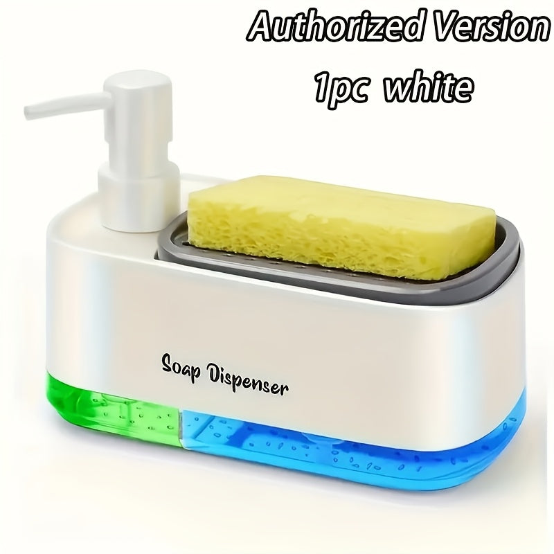 Compact Home Storage Organizer – space-saving everyday organization, High-End Versatile Kitchen Soap Dispenser Push-Activated Dish Soap Dispenser with Sponge Holder 2-In-1 Kitchen, designed for American homes, daily convenience and practical gifting