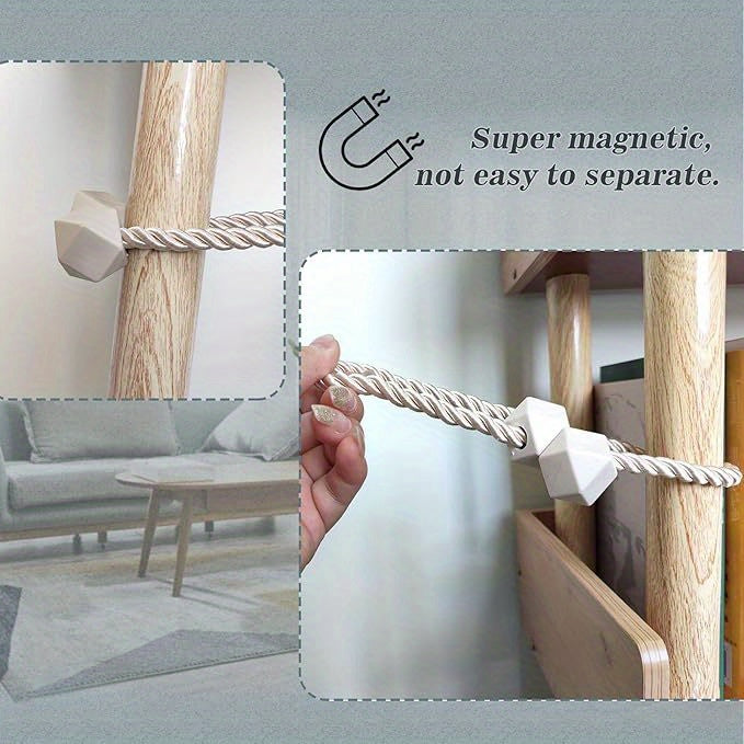 Heavy-Duty Home Storage Organizer – space-saving everyday organization, 6-Pack Heavy-Dstrong Magnetic Curtain Tiebacks with Magnetic Closure - Strong Hold for Thick Thin, designed for American homes, daily convenience and practical gifting