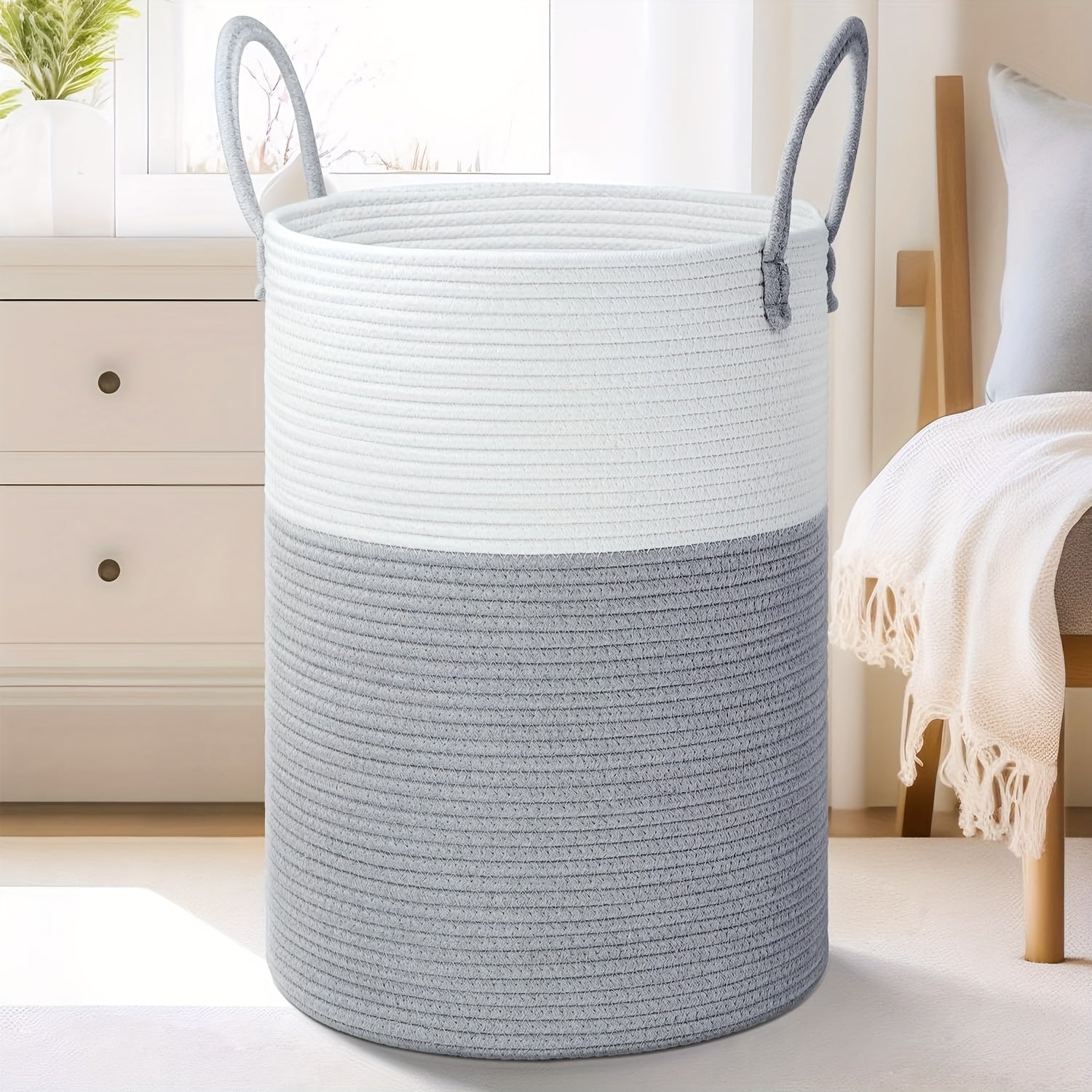 Home Living Essential – Collapsible Laundry Basket Woven Rope Laundry Hamper 12 15gal 15 85gal 21 13gal