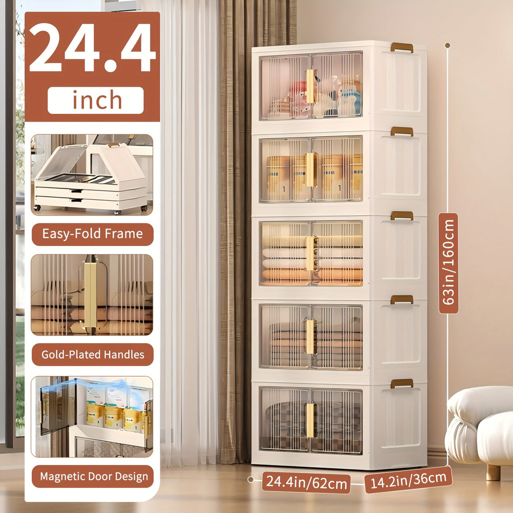 Versatile 3/4/5 Tier Stackable Home Storage Bins – portable space-saving storage, 29 2 Wide Extra Large Storage Cabinet - 3 4 5 Tier Plastic Storage, designed for American homes, daily convenience and practical gifting
