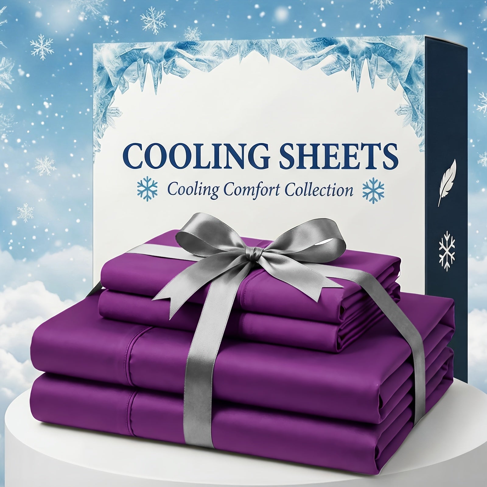 Extra Deep Pocket Bamboo Fiber Bed Sheet Set - Breathable and Cooling Bed Sheet - Luxury Hotel Bed Sheet Set - Soft, Wrinkle-Resistant, and Comfortable - Easily Fits Extra Deep Mattresses. Includes Children's Pillowcases, Flat Sheet, and Fitted Sheet