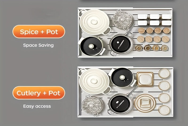 Heavy-Duty 1pc Kitchen Cookware Set – versatile meal preparation, 1pc 2pcs Adjustable Pull-Out Cabinet Organizer Expands 12 59-20 47 Inches Heavy-duty Pull-out Drawer, designed for American homes, daily convenience and practical gifting