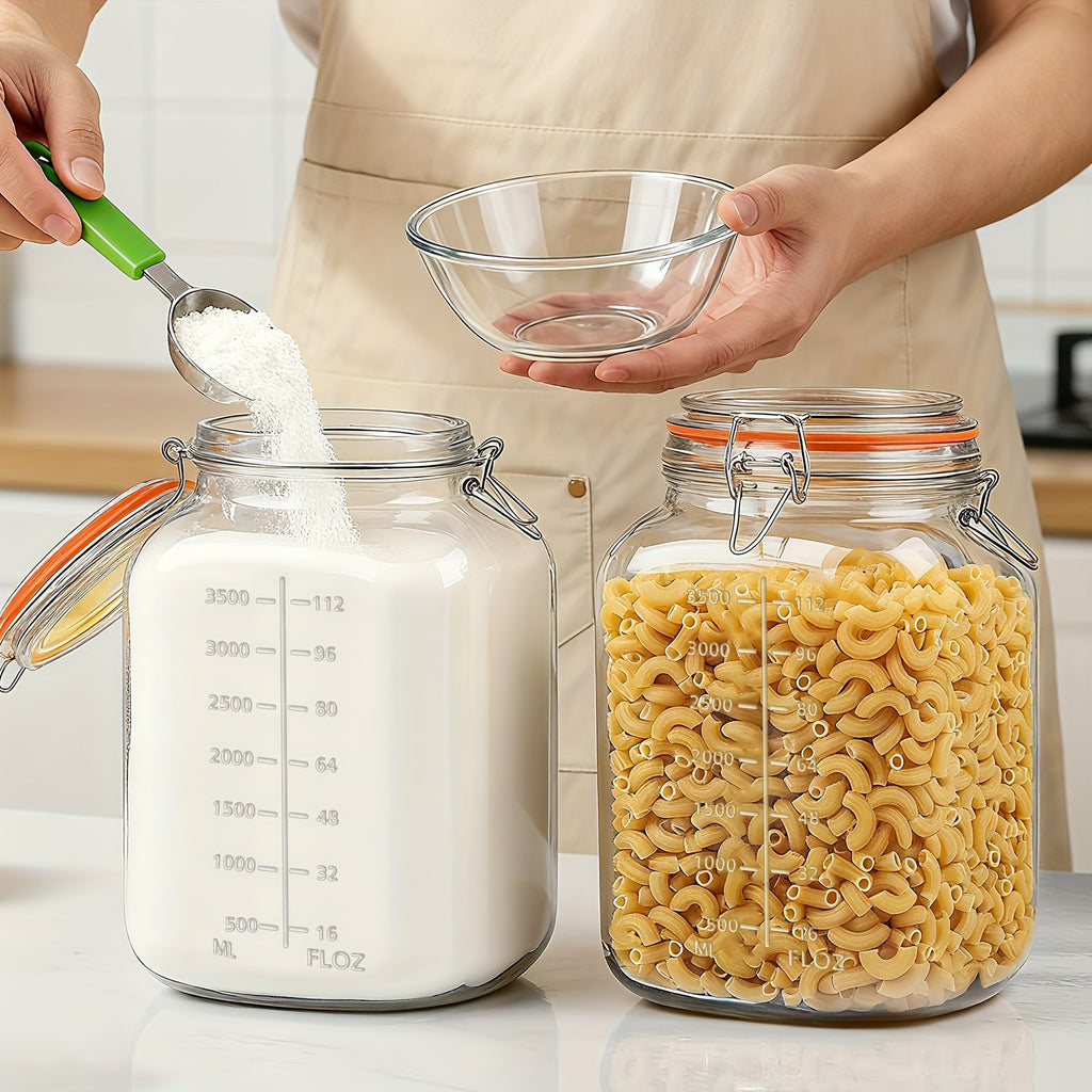 Modern 2 Pack Mason Jar Set – clear reusable pantry storage, 2 Pack 1 Gallon Glass Jar with Airtight Lids Super Wide Mouth Large Mason, designed for American homes, daily convenience and practical gifting