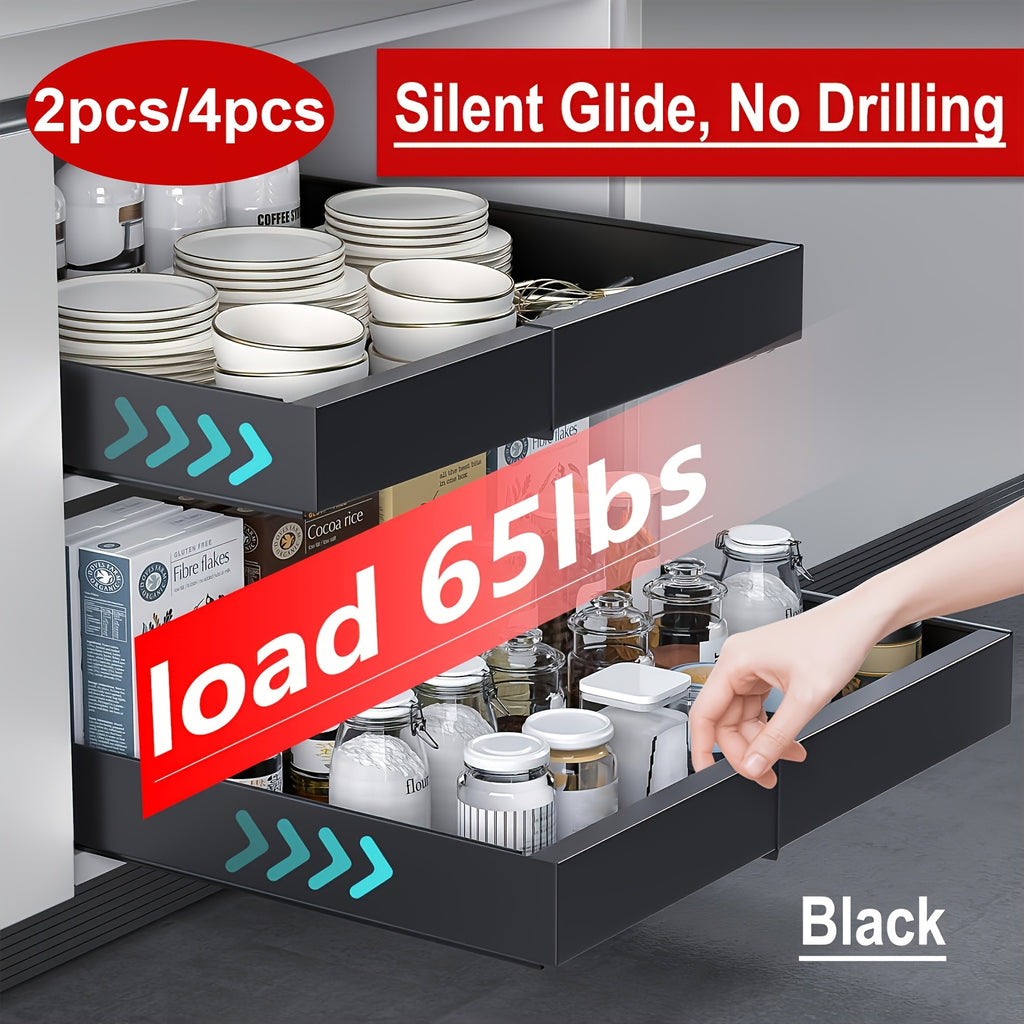 Space-Saving Pull-Out Cabinet Organizer – smooth-access cabinet organization, 4-Pack Expandable Pull-Out Cabinet Organizer Heavy-Duty Carbon Steel Slide-Out Drawer 12 6 -20 5, designed for American homes, daily convenience and practical gifting
