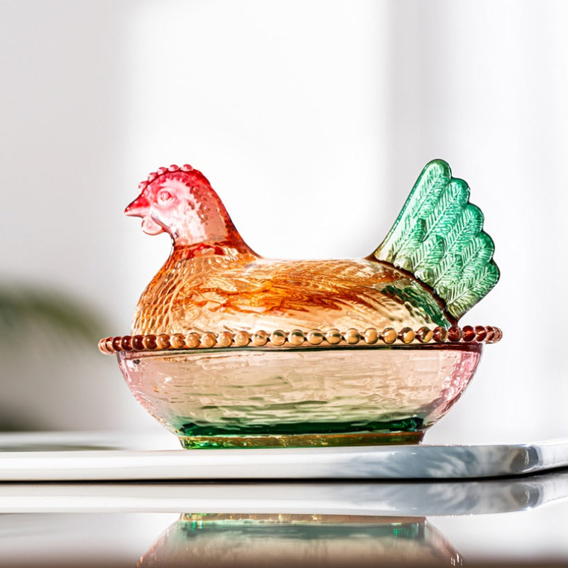 Space-Saving Airtight Storage Jar Set – clear reusable pantry storage, Elegant And Durable Chicken-Shaped Glass Storage Jar with Lid Perfect Table And Desk Ornament, designed for American homes, daily convenience and practical gifting