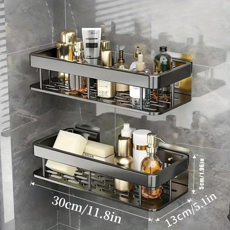 Kitchen Essential – Multi-Piece Camping RV Special Drilling-Free Storage Rack Bathroom Wall-Mounted Toilet Storage Rack Car Kitchen And Bathroom Dual-Purpose Shelf Cosmetic Shampoo Space-Sav