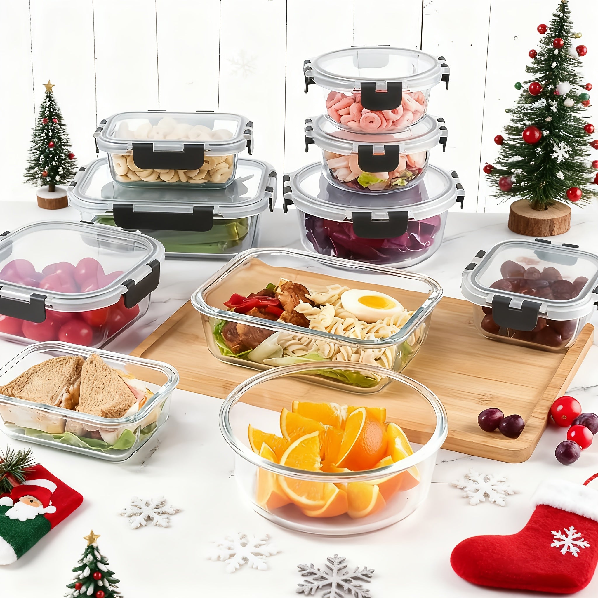 24pcs Glass Storage Containers with Lids | Leak Proof Airtight Bento Boxes (12 Containers 12 Lids) for Microwave, Oven, Freezer, And Dishwasher | Clip-On Closure, Microwave Safe, Perfect Holiday Gift for Family And Friends