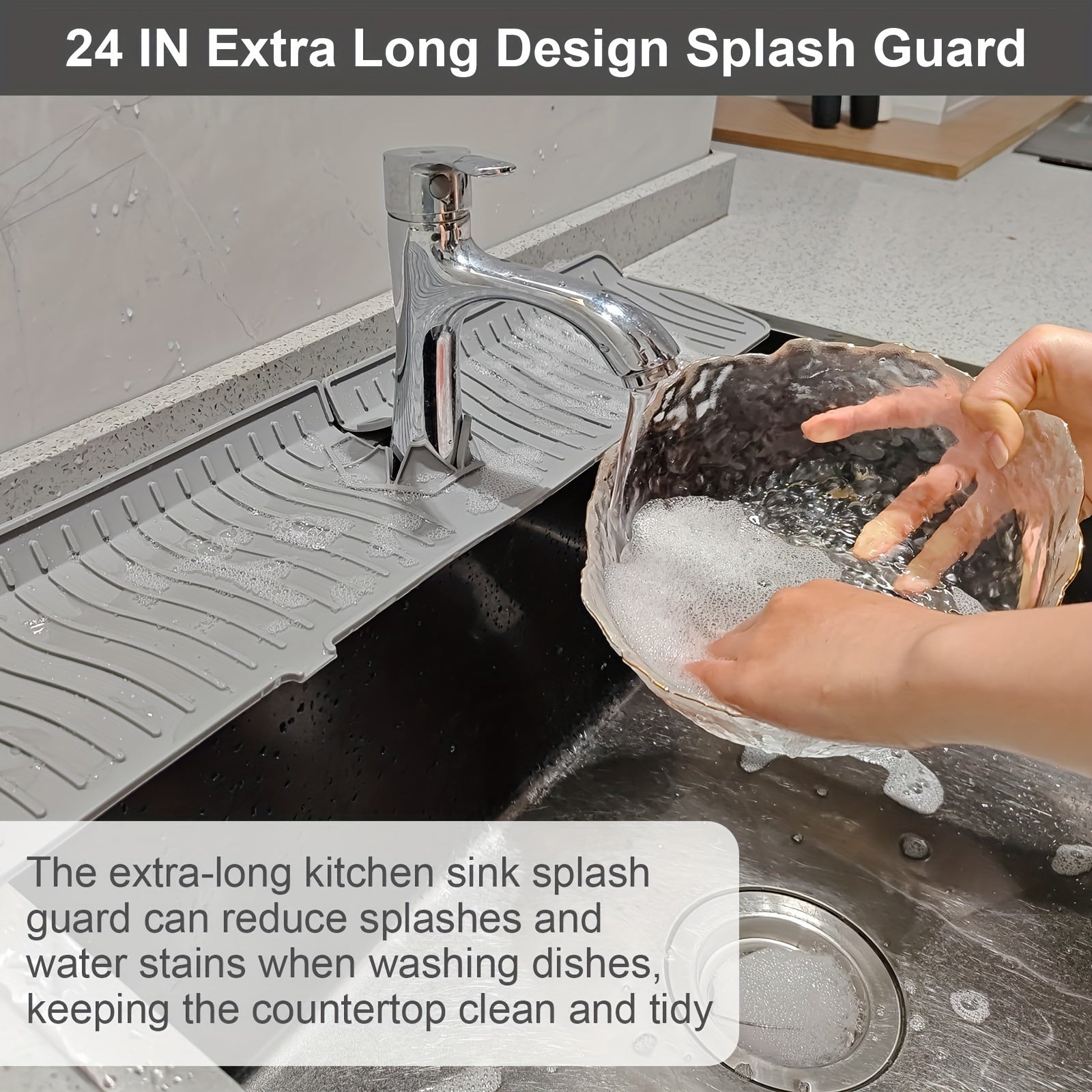 Modern Home Accent Rug – comfortable decorative floor coverage, Silicone Kitchen Drain Mat - Non-Slip Kitchen And Bathroom Faucet Foam Catcher Reusable Countertop, designed for American homes, daily convenience and practical gifting