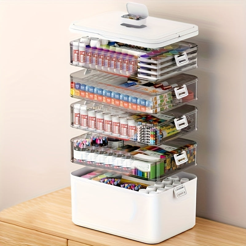 Space-Saving Stackable Home Storage Bins – portable space-saving storage, 2 5-Tier Large Capacity Multi-Layer Classification Durable Portable Storage Box Essential for Home And, designed for American homes, daily convenience and practical gifting