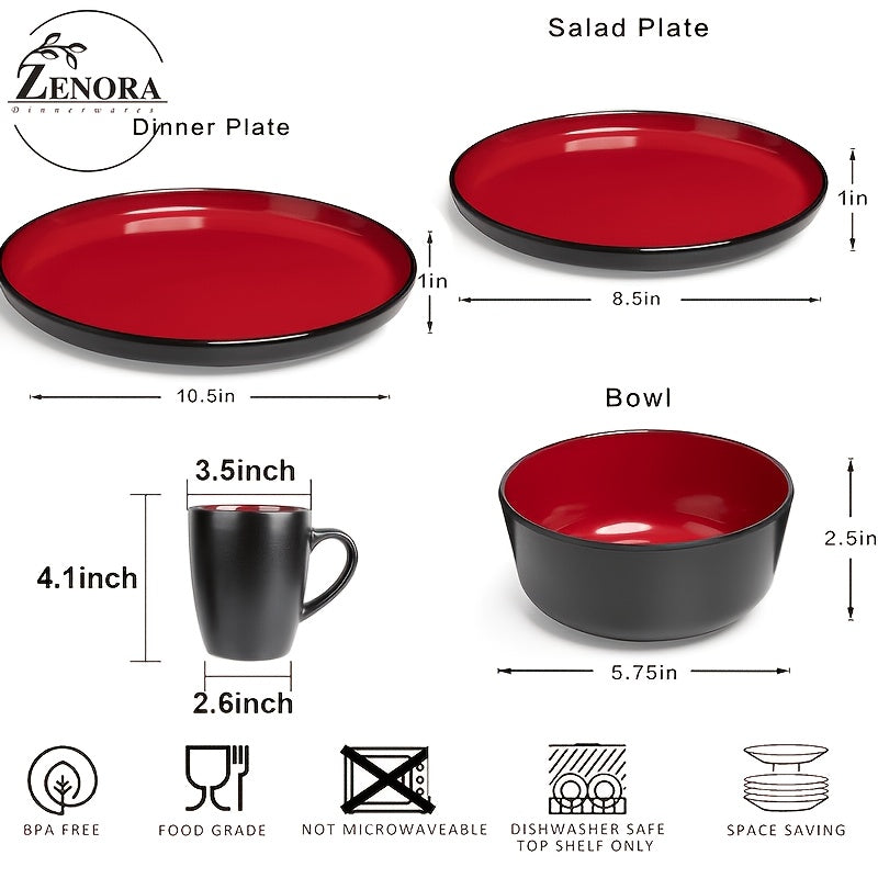 Versatile Home Accent Rug – comfortable decorative floor coverage, Gifts for Weddings Zenora Ceramic Dinnerware Set Modern Style Porcelain Plates Matte Red And, designed for American homes, daily convenience and practical gifting