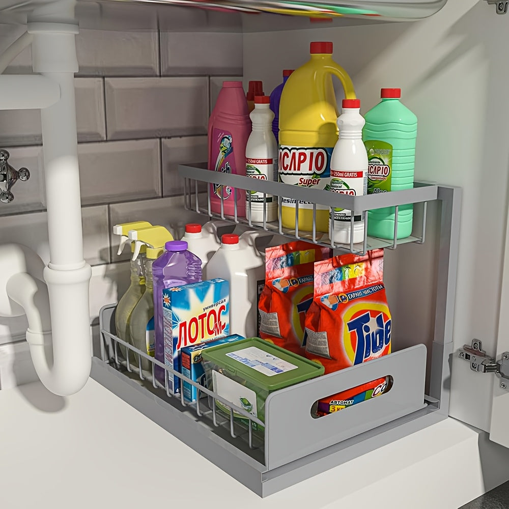 Home Organizer – Under Sink Organizers, Metal Pull Out Under Sink Organizers And Storage Shelves wi