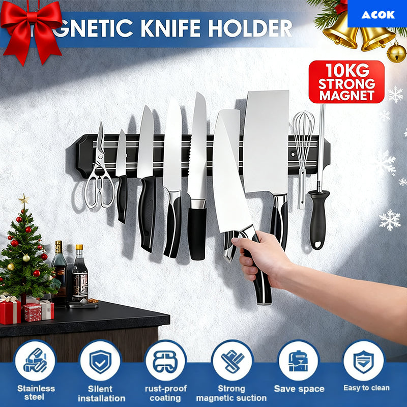 Heavy-Duty 1pc Adjustable Home Storage Rack – durable multi-purpose storage, 1pc of Magnetic Tool Storage Strip Knife Holder Kitchen Utensil Rack Tool Holder Christmas, designed for American homes, daily convenience and practical gifting