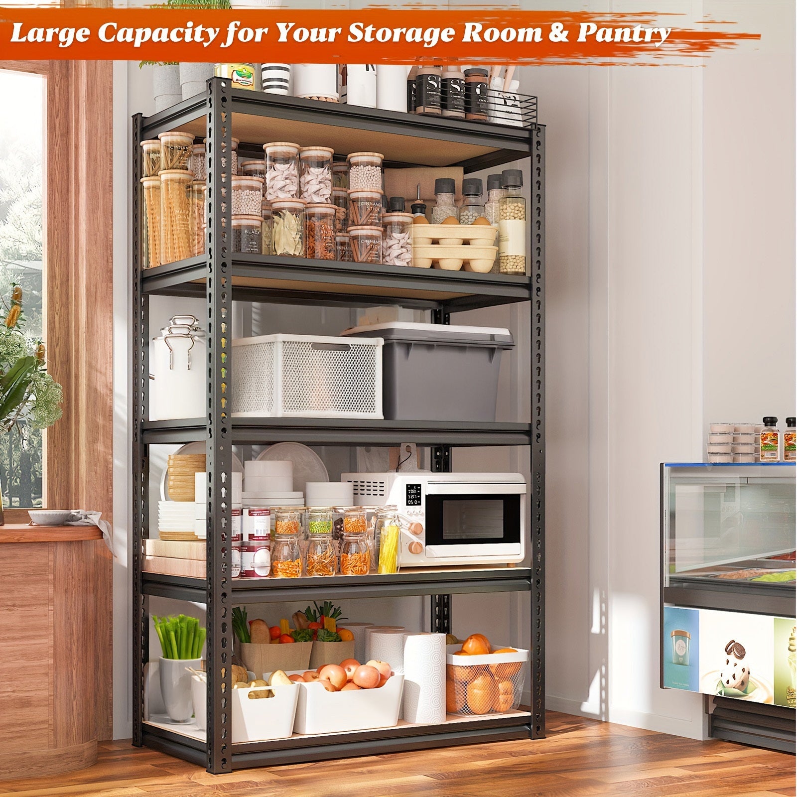 Easy-Access 5 Tier Adjustable Home Storage Rack – durable multi-purpose storage, Reibll 72 Heavy Duty Garage Shelving 5 Tier Adjustable Garage Storage Shelves 2000LBS Metal, designed for American homes, daily convenience and practical gifting