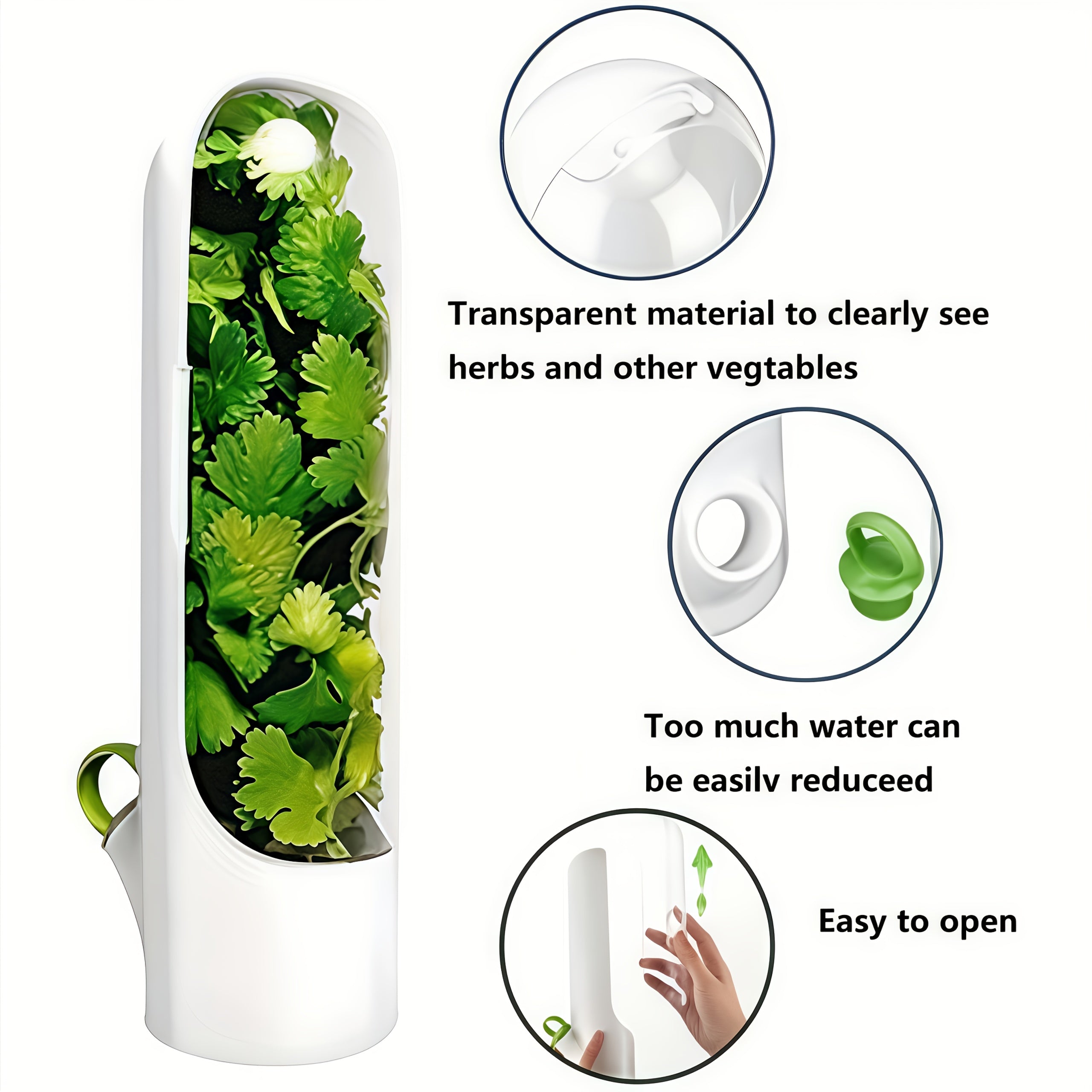 Modern 3pcs Adjustable Home Storage Rack – durable multi-purpose storage, 3pcs White Visible Vegetable Storage Containers with Lids Suitable for Onion Garlic Herbs Root, designed for American homes, daily convenience and practical gifting