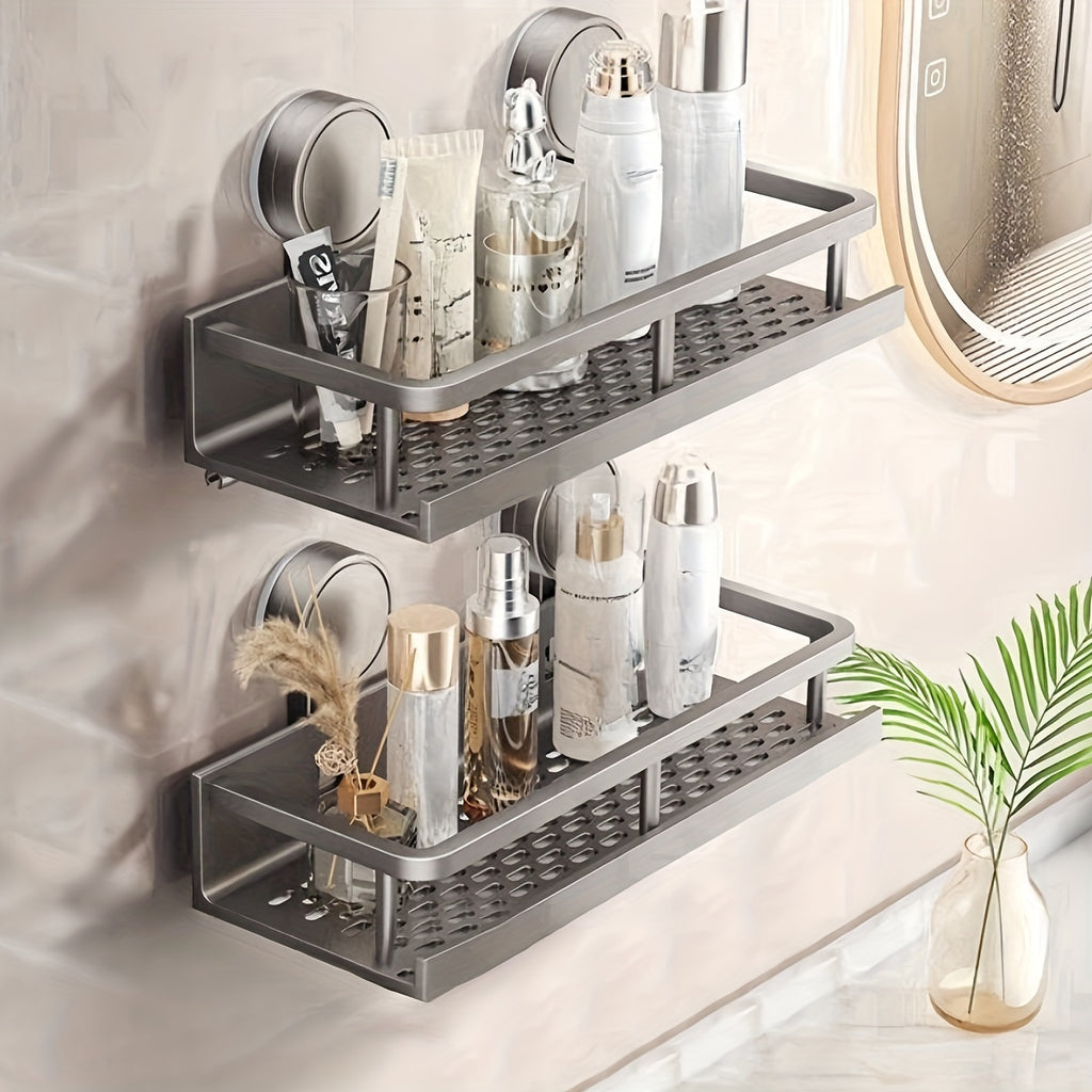 Can Racks, Space-Saving Bathroom Storage Rack - 11.81-In/15.75-In Metal Shelf with Ventilated Grid, Holds Skincare, Plants & Decor, No Drilling Required Storage And Organization